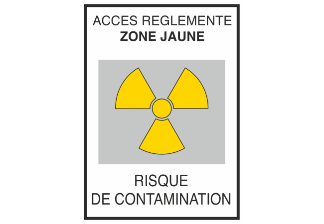 Autocollant Risque De Contamination Jaune