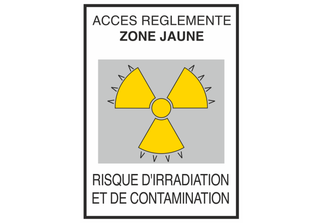 Autocollant Risque D'irradiation Et De Contamination Jaune