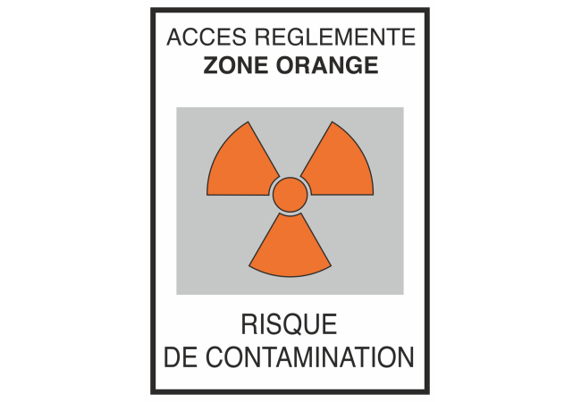 Autocollant Risque De Contamination Orange