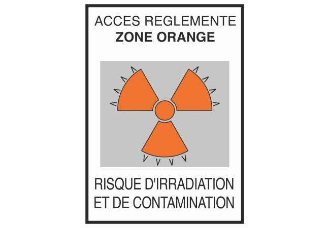Autocollant Risque D'irradiation Et De Contamination Orange