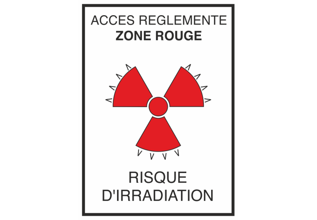 Autocollant Risque D'irradiation Rouge