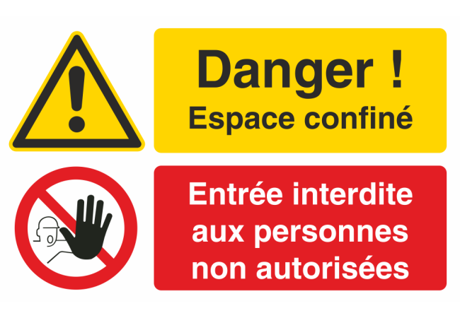 Autocollant Espace Confiné / Entrée Interdite Aux Personnes Non Autorisées