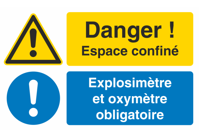 Autocollant Espace Confiné / Explosimètre Et Oxymètre Obligatoire