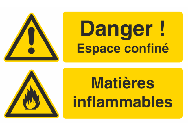 Autocollant Espace Confiné / Matières Inflammables