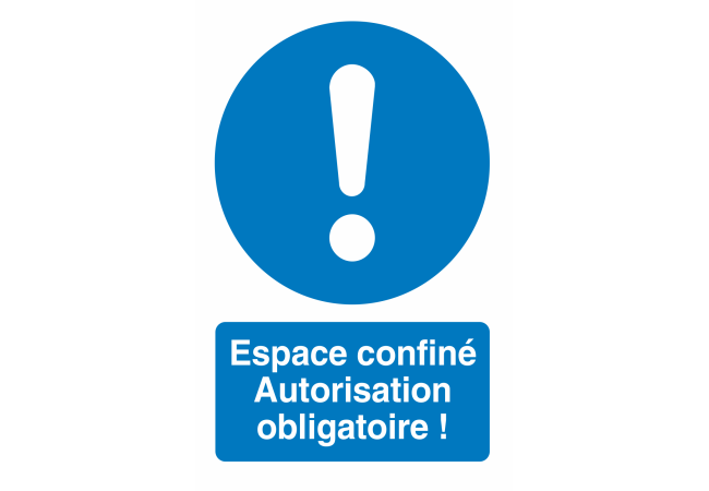 Autocollant Espace Confiné / Autorisation Obligatoire !