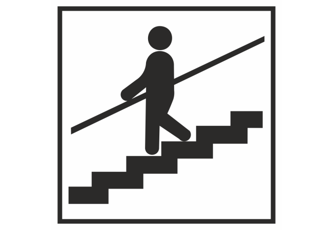 Autocollant Information Escalier Tenez Rampe 2