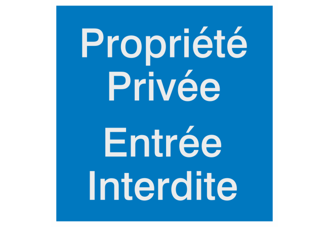 Autocollant Information Propriété Privée Interdit
