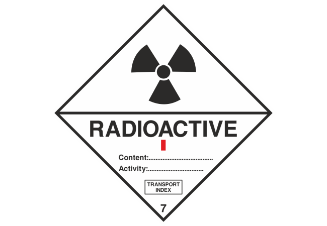 Autocollant Transport Radioactif 7a Ia