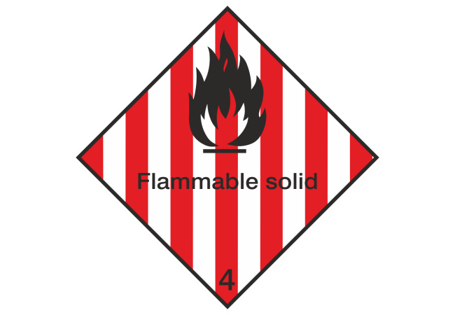 Autocollant Transport Maritime Substances Solides Combustibles