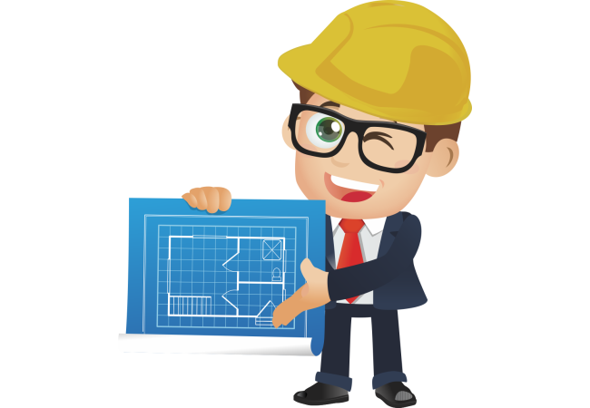 Autocollant Métier Travaux Publics Ingénieur Plan