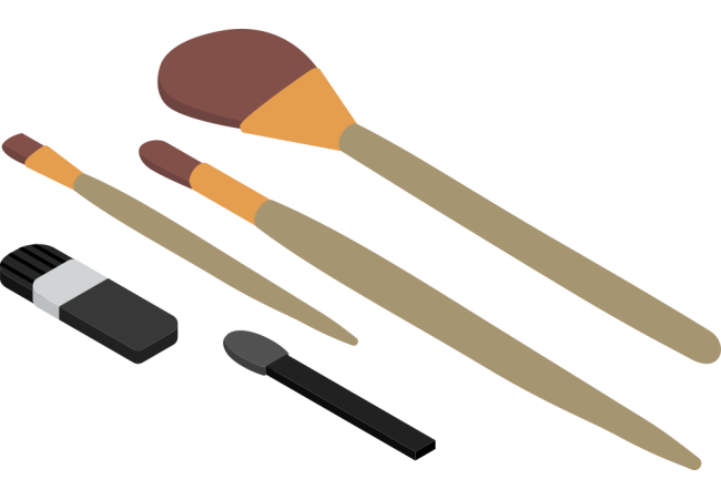 Autocollant Métier Esthétique Pinceaux