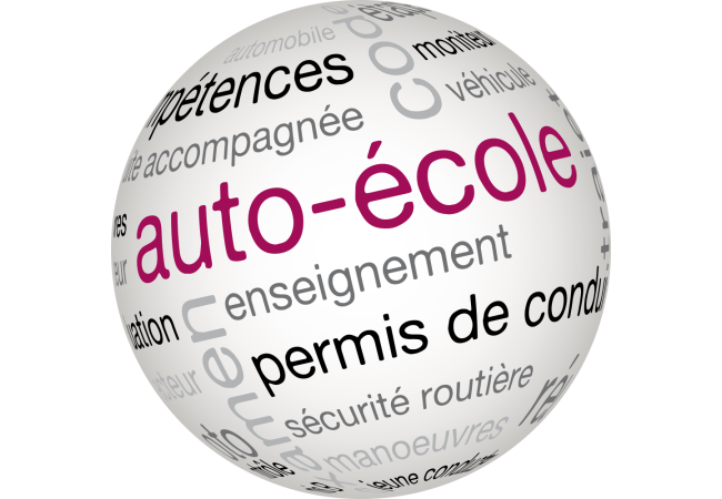 Autocollant Métier Auto Ecole Sphère