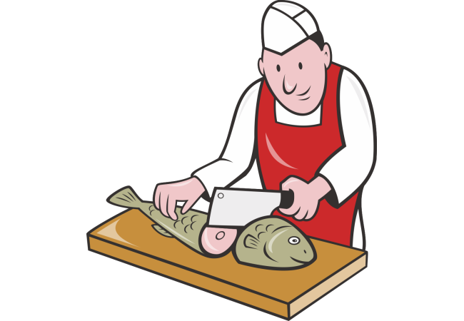 Autocollant Métier Commerçant Poissonnier 1