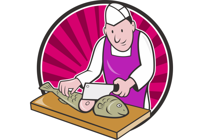 Autocollant Métier Commerçant Poissonnier 2 1