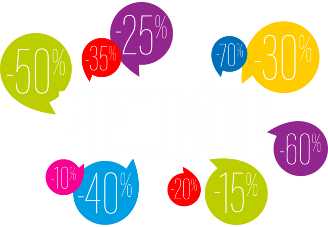 Autocollant Soldes Promo Bulles