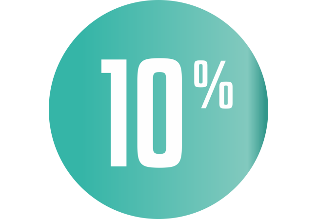 Autocollant Soldes 10% Cercle Bleu