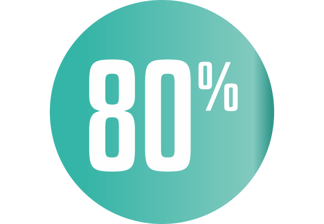 Autocollant Soldes 80% Cercle Bleu