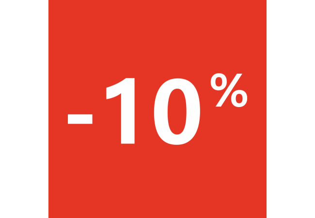 Autocollant Soldes 10% Carré Rouge