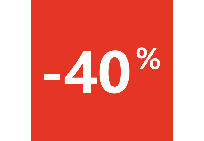 Autocollant Soldes 40% Carré Rouge