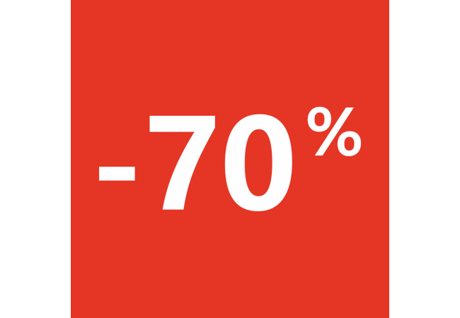 Autocollant Soldes 70% Carré Rouge