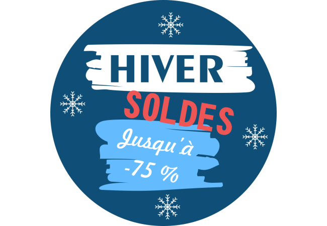 Autocollant Soldes Hiver Jusqu'à -75%