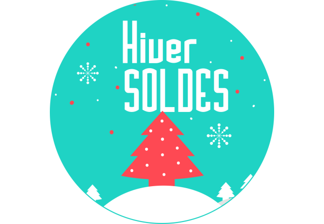 Autocollant Soldes D'hiver