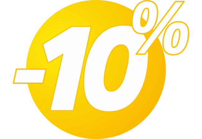 Autocollant Soldes 10% Bulles Jaunes