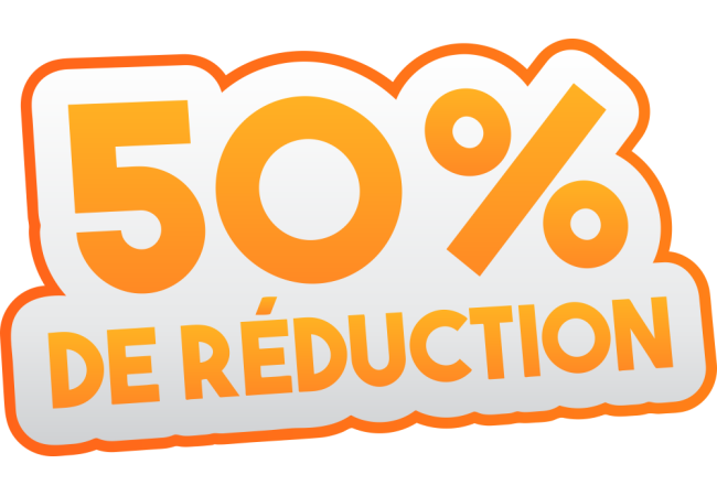 Autocollant Soldes 50% De Réduction