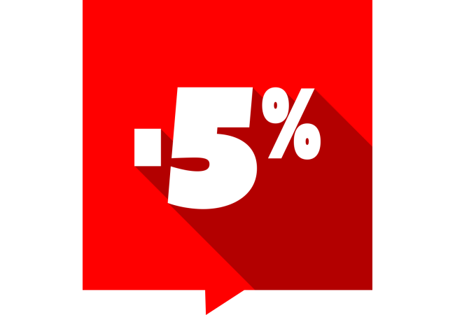 Autocollant Soldes -5% Carré Rouge