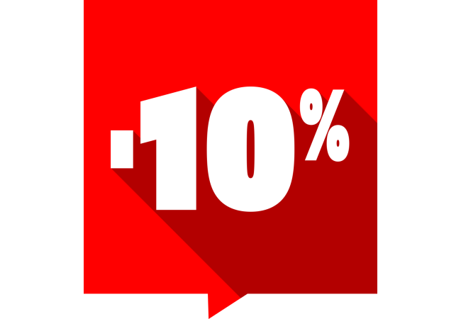 Autocollant Soldes -10% Carré Rouge 1