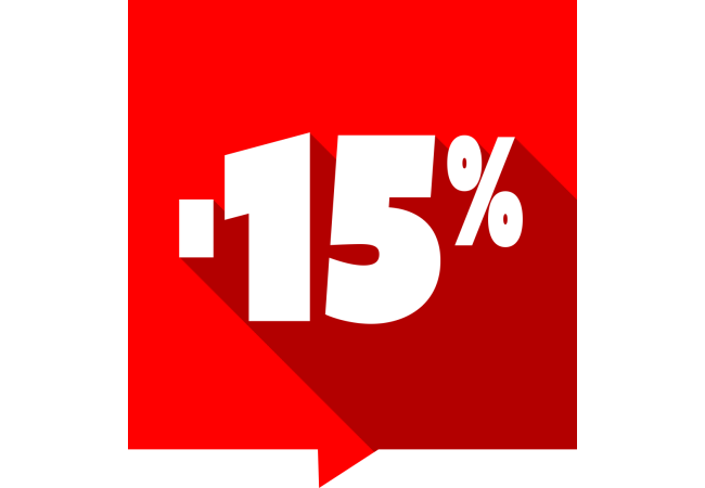 Autocollant Soldes -15% Carré Rouge