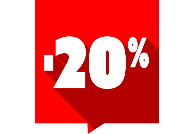 Autocollant Soldes -20% Carré Rouge 1