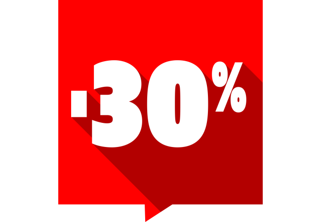 Autocollant Soldes -30% Carré Rouge 1