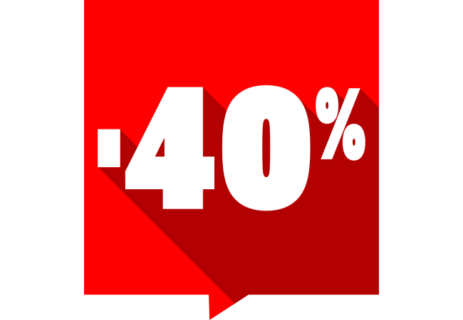 Autocollant Soldes -40% Carré Rouge 1