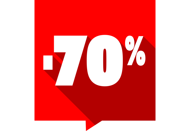 Autocollant Soldes -70% Carré Rouge 1