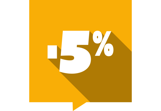 Autocollant Soldes -5% Carré Couleurs