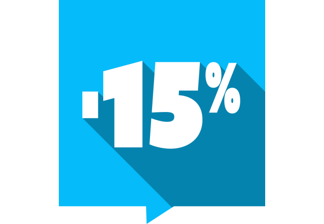 Autocollant Soldes -15% Carré Couleurs