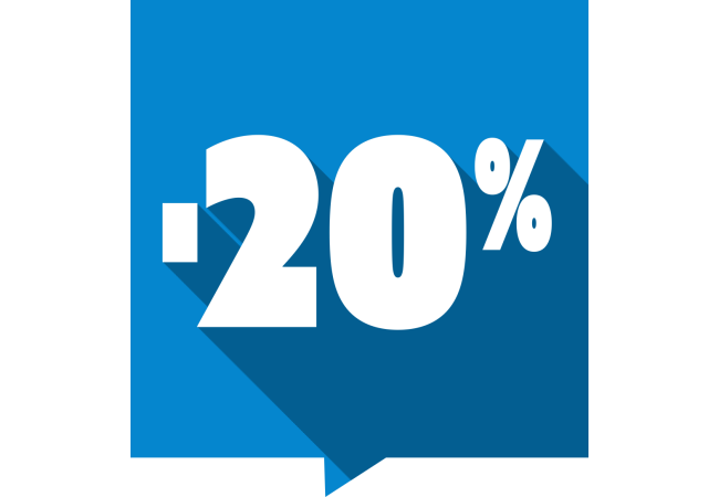 Autocollant Soldes -20% Carré Couleurs