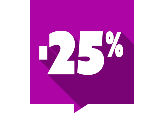 Autocollant Soldes -25% Carré Couleurs