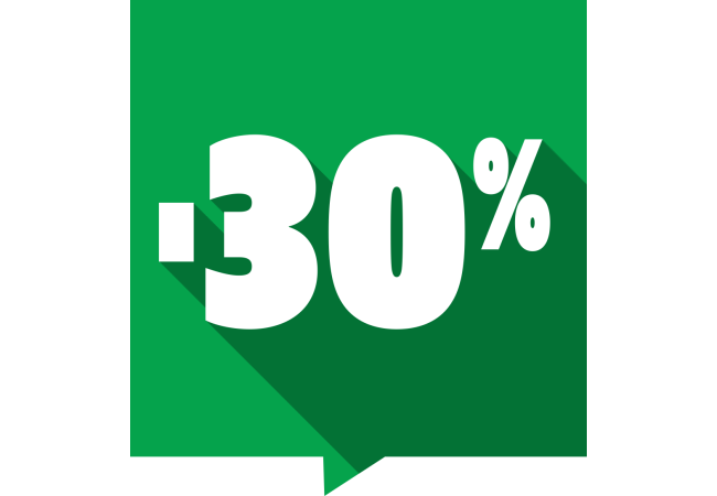 Autocollant Soldes -30% Carré Couleurs