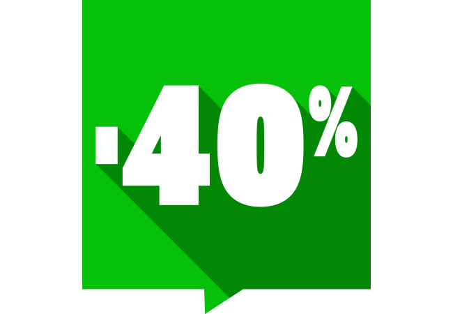 Autocollant Soldes -40% Carré Couleurs