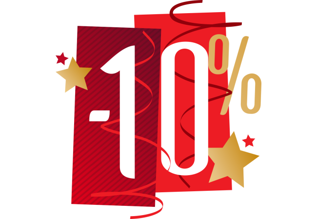 Autocollant Soldes Fêtes -10%