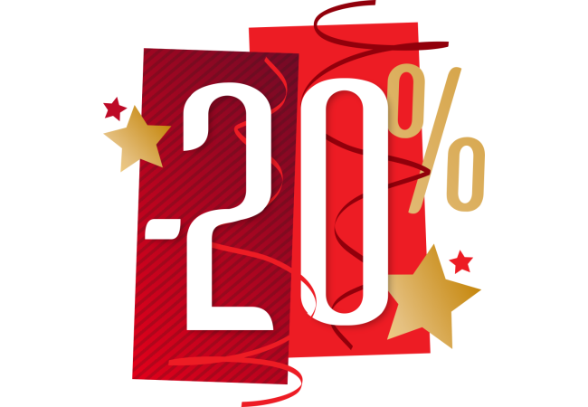 Autocollant Soldes Fêtes -20%