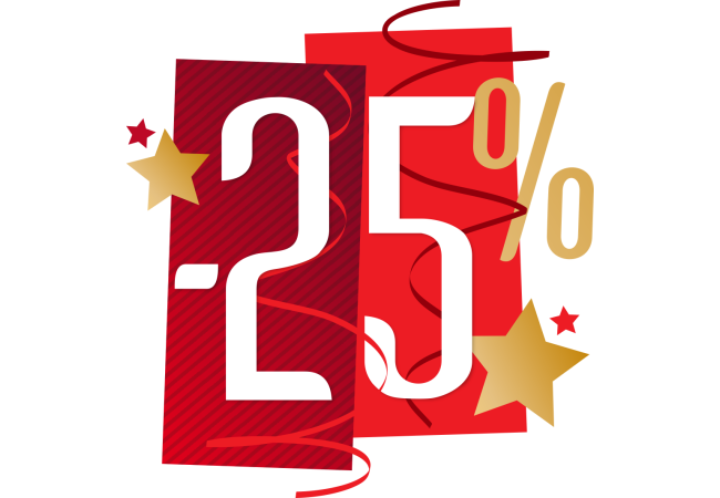 Autocollant Soldes Fêtes -25%
