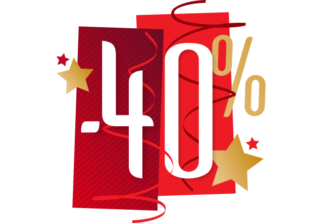 Autocollant Soldes Fêtes -40%
