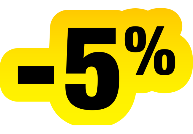Autocollant Soldes Jaunes Et Noir -5%
