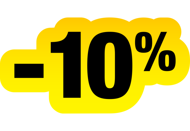 Autocollant Soldes Jaunes Et Noir -10%