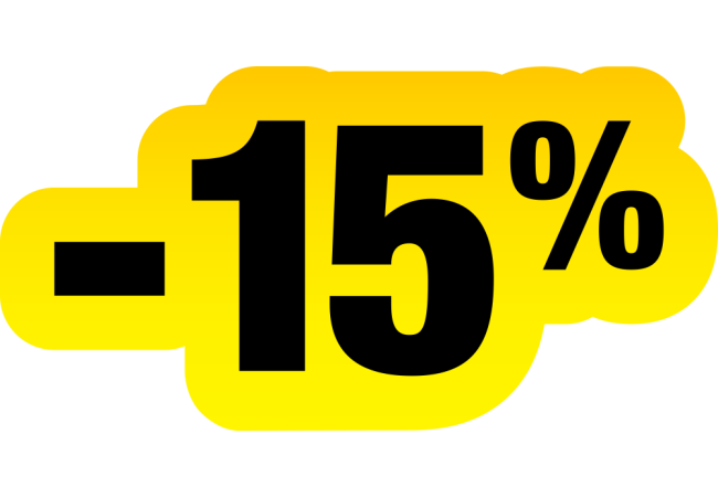 Autocollant Soldes Jaunes Et Noir -15%