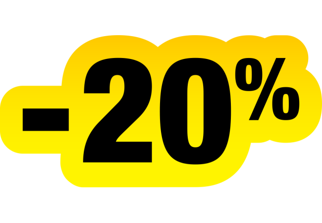 Autocollant Soldes Jaunes Et Noir -20%