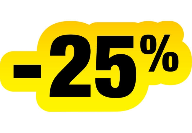 Autocollant Soldes Jaunes Et Noir -25%